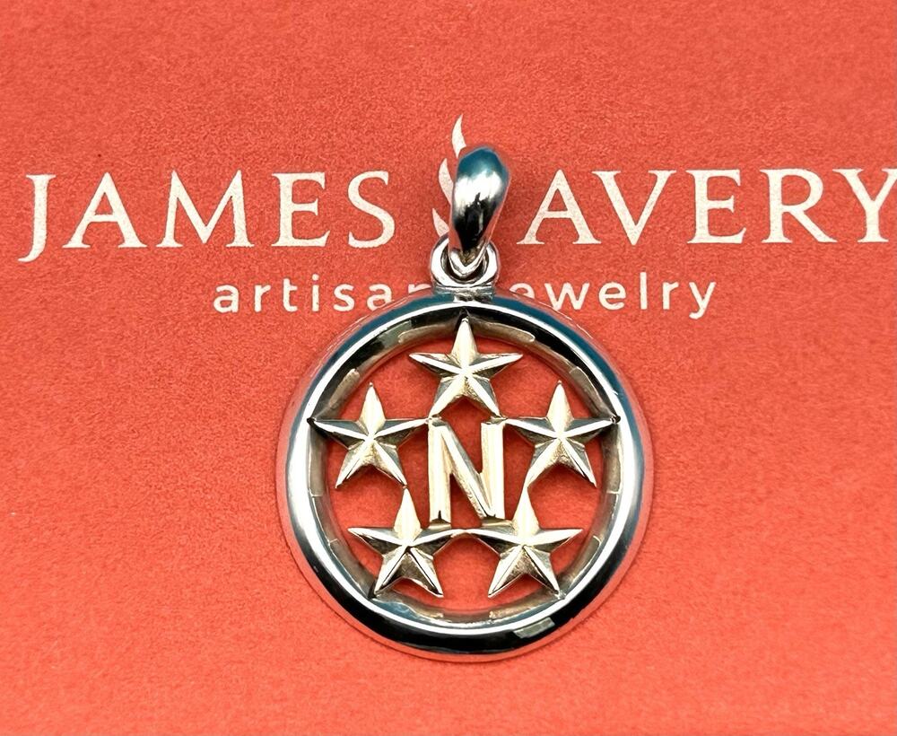 James Avery Retired 14K Gold & Silver Written in the Stars initial Charm Pendant